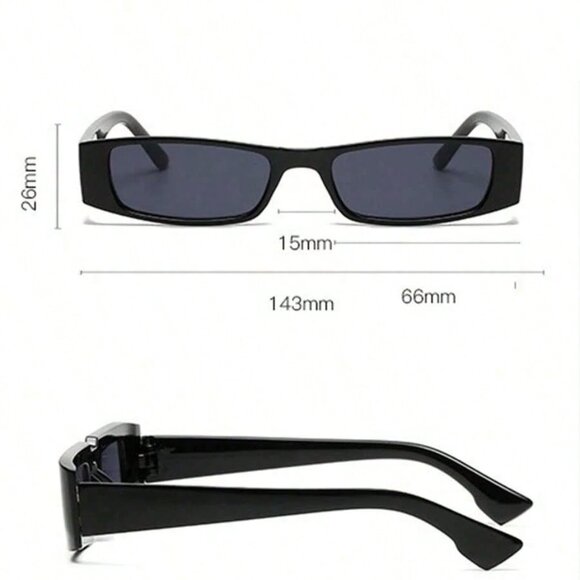 Square Retro Mini Frame Fashion Sunglasses - Picture 4 of 4
